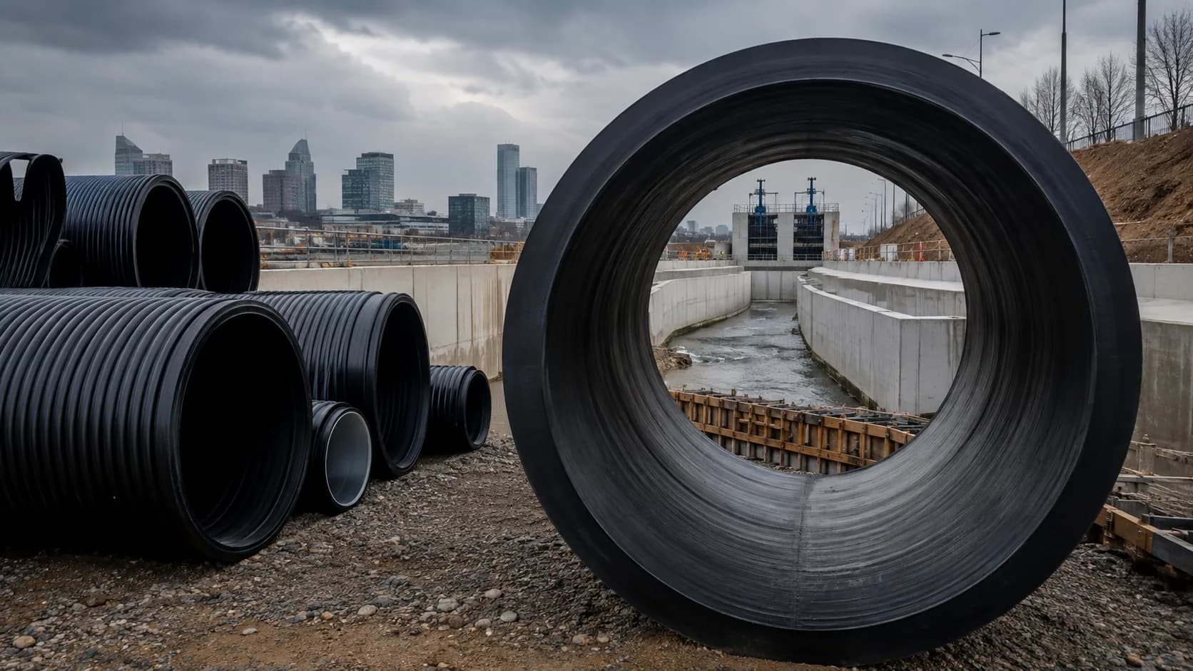 Illustrative drainage installation