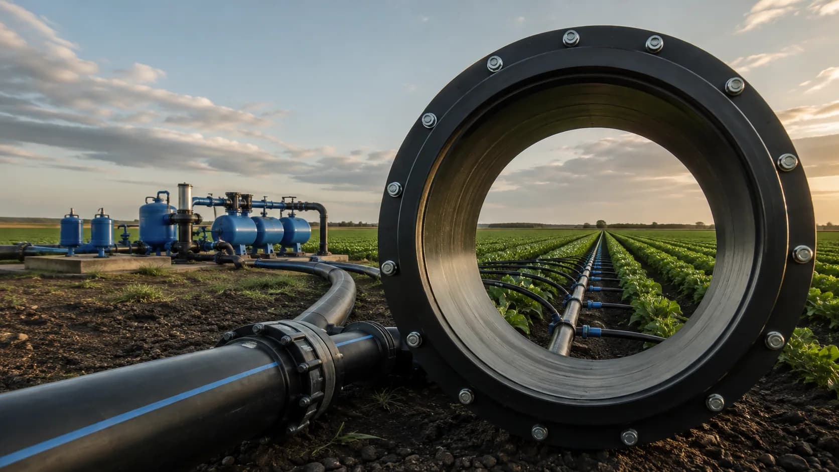 Illustrative field irrigation installation