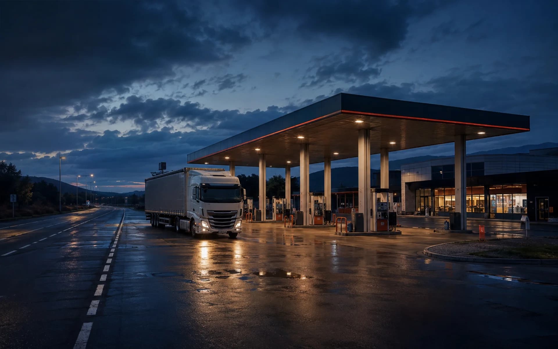 Illustrative roadside fuel and service infrastructure